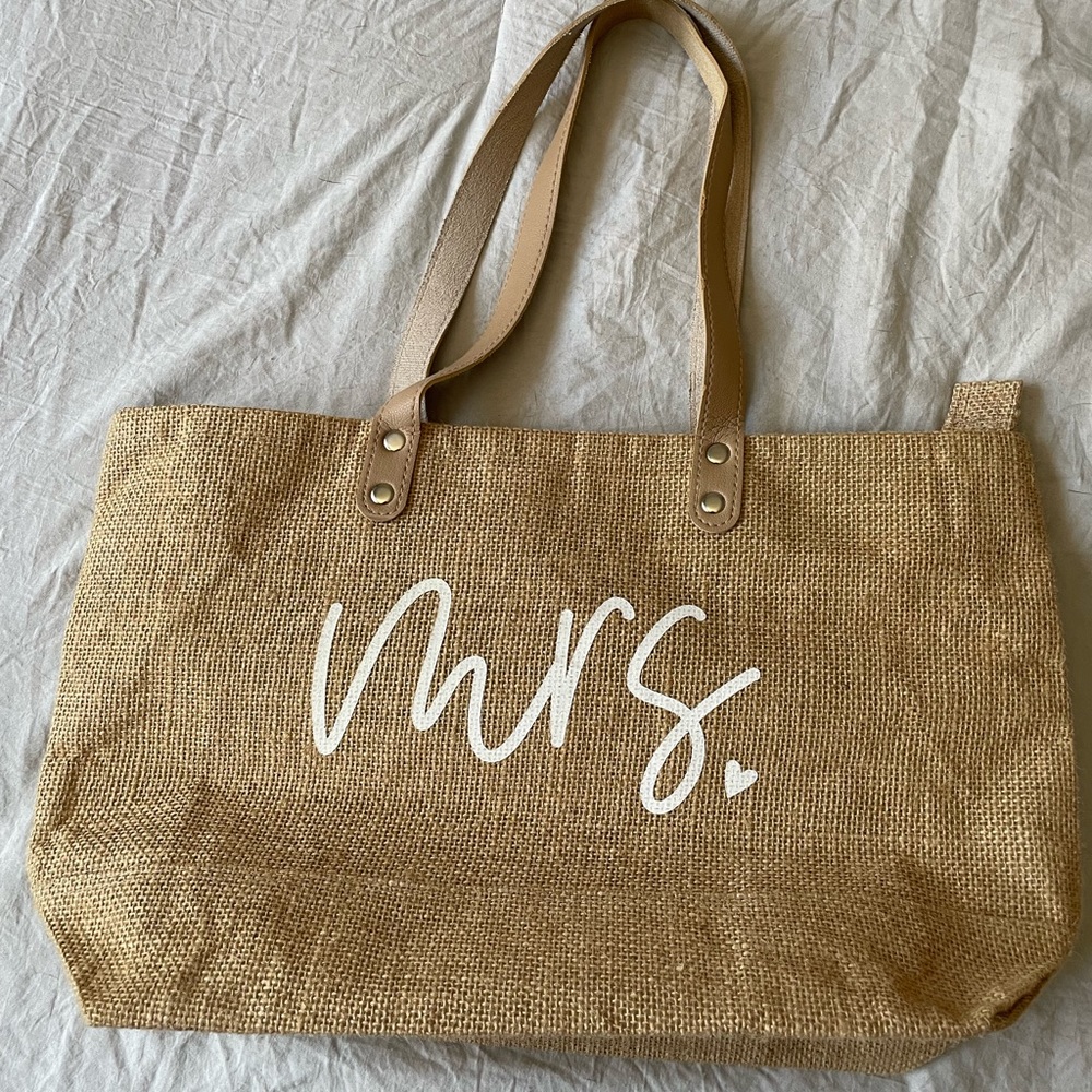 Bride Beach Bag – Mrs. Burlap Tote Bag